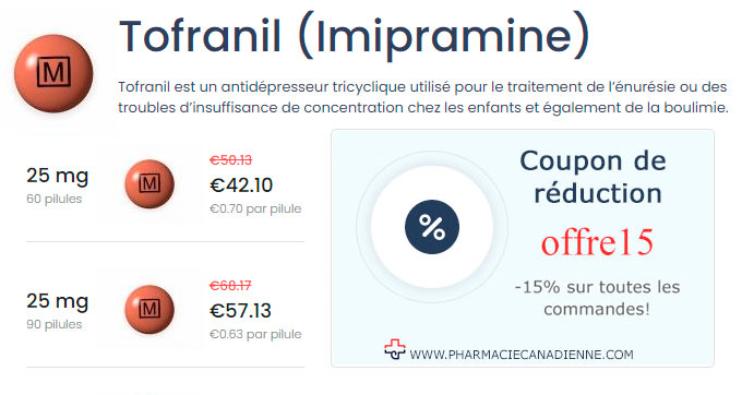 Acheter Tofranil 25 mg sans ordonnance